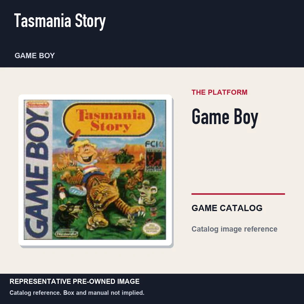 Representative pre-owned Tasmania Story (Game Boy), platform product layout.
