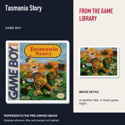 Representative pre-owned Tasmania Story (Game Boy), editorial image and detail.