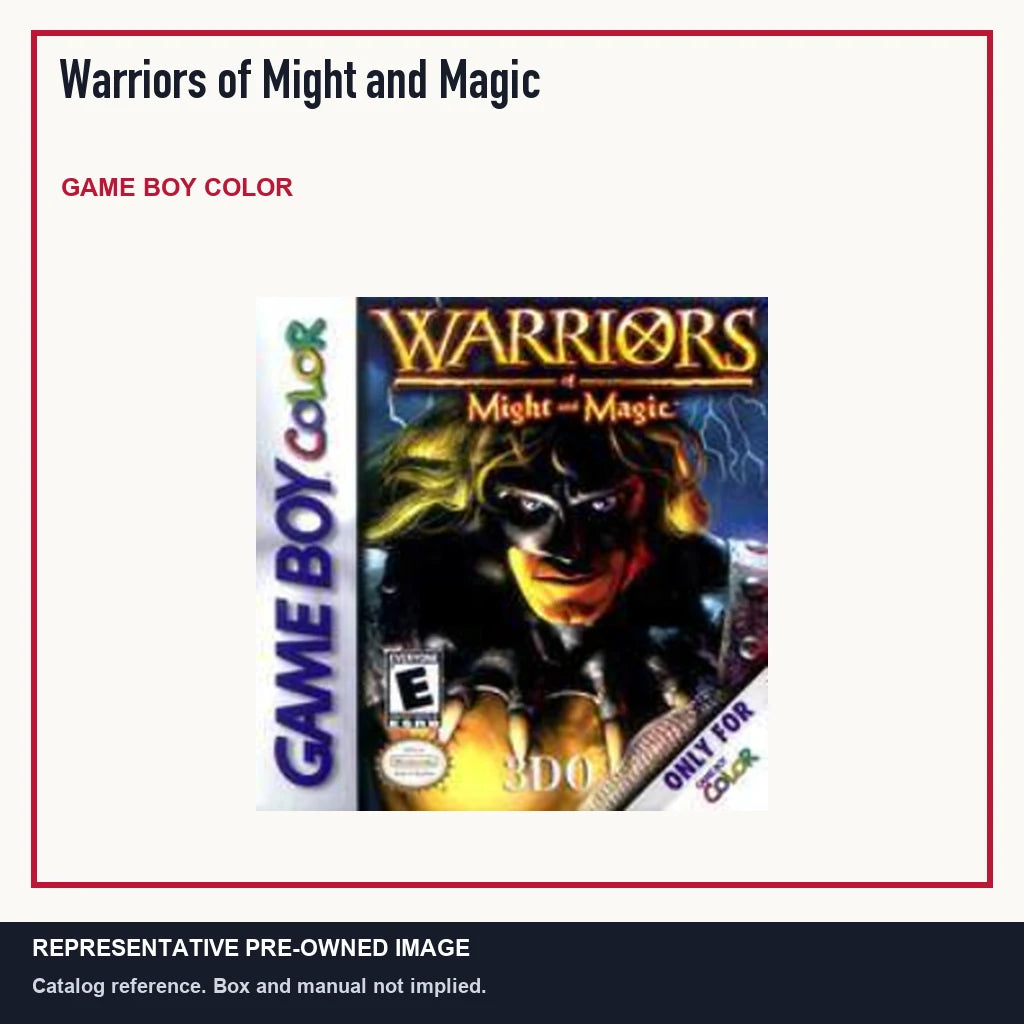 Representative pre-owned Warriors of Might and Magic (Game Boy Color), minimal product layout.