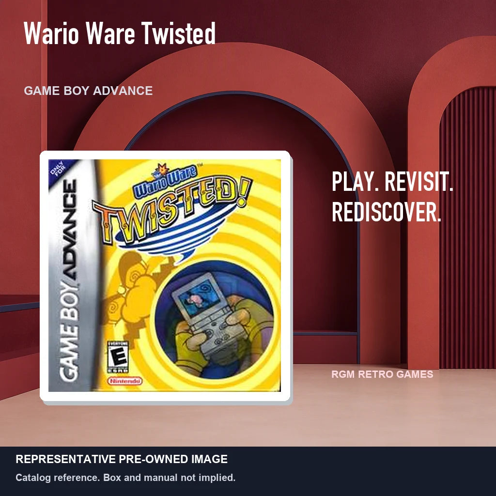 Representative pre-owned Wario Ware Twisted (Game Boy Advance), red retro product layout.