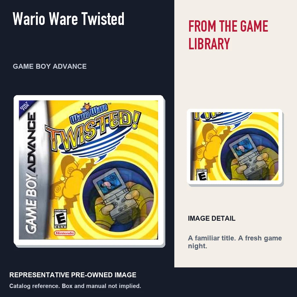Representative pre-owned Wario Ware Twisted (Game Boy Advance), editorial image and detail.