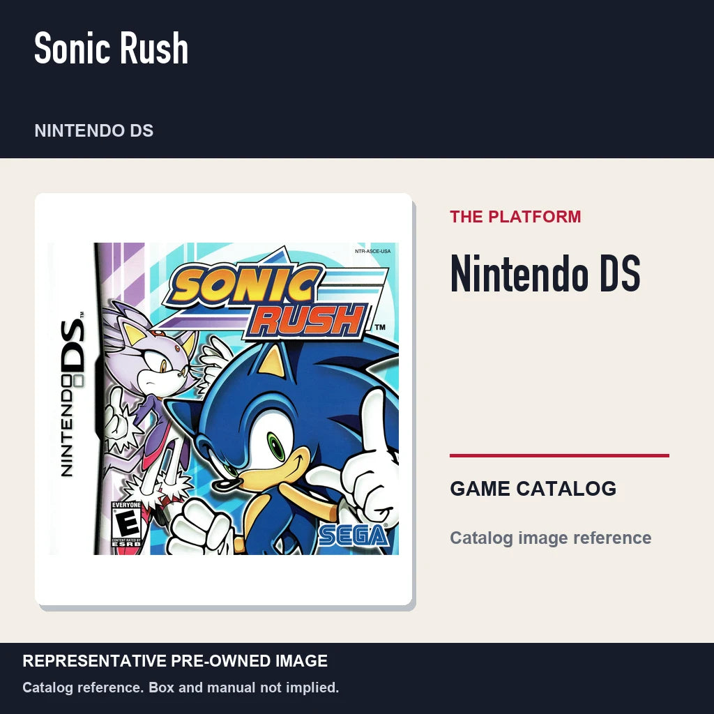 Representative pre-owned Sonic Rush (Nintendo DS), platform product layout.