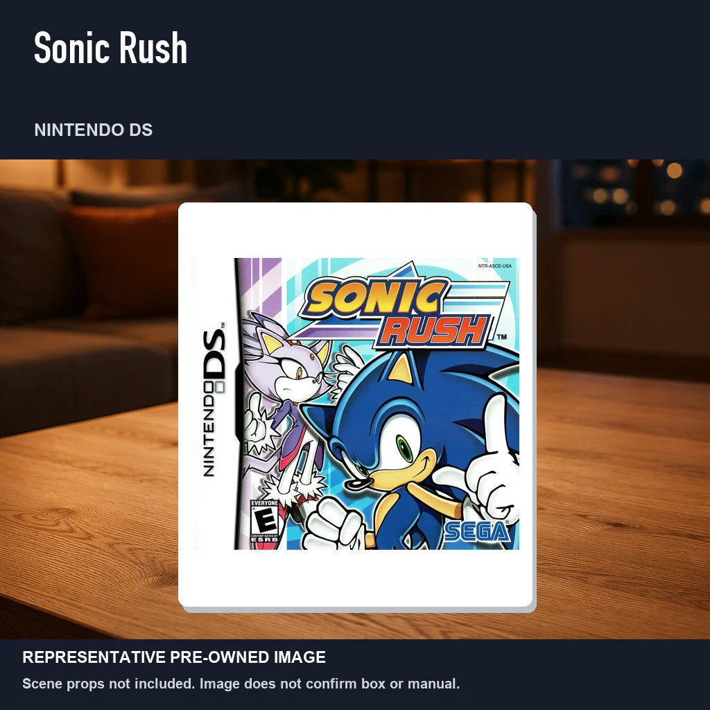 Representative pre-owned Sonic Rush (Nintendo DS), product image in a styled room scene.