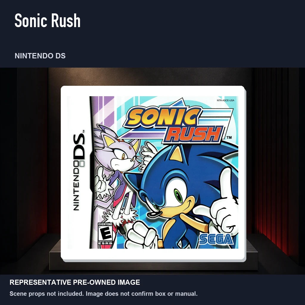 Representative pre-owned Sonic Rush (Nintendo DS), product image on a display panel.