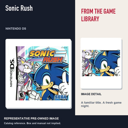 Representative pre-owned Sonic Rush (Nintendo DS), editorial image and detail.