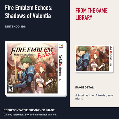 Representative pre-owned Fire Emblem Echoes: Shadows of Valentia (Nintendo 3DS), editorial image and detail.