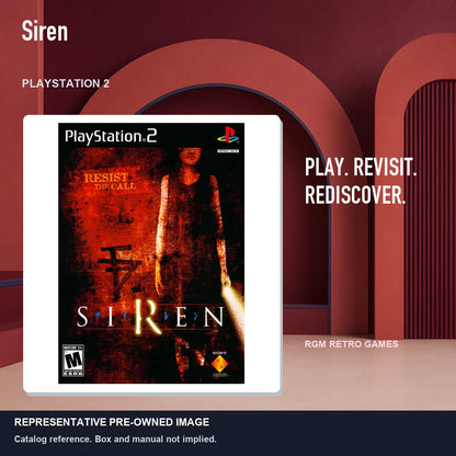 Representative pre-owned Siren (PlayStation 2), red retro product layout.