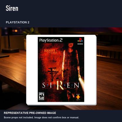 Representative pre-owned Siren (PlayStation 2), product image in a styled desk scene.