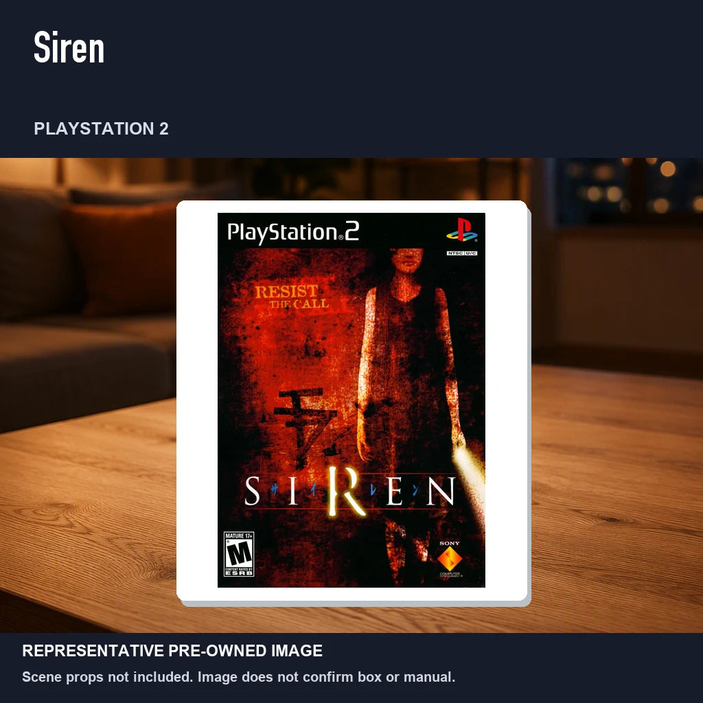 Representative pre-owned Siren (PlayStation 2), product image in a styled room scene.