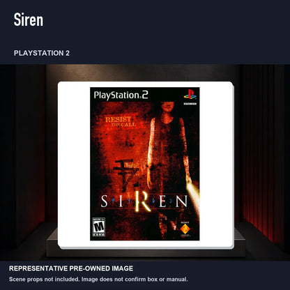 Representative pre-owned Siren (PlayStation 2), product image on a display panel.