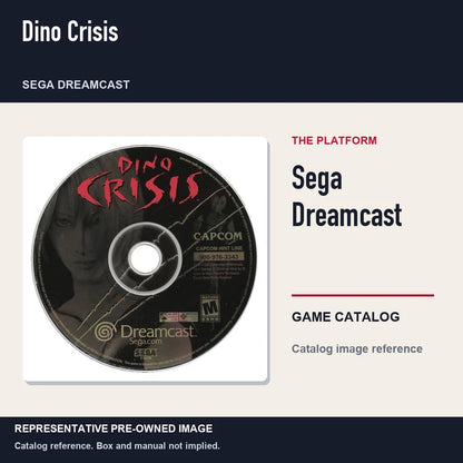 Representative pre-owned Dino Crisis (Sega Dreamcast), platform product layout.