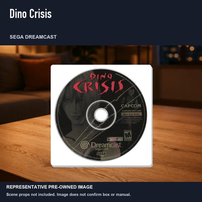 Representative pre-owned Dino Crisis (Sega Dreamcast), product image in a styled room scene.
