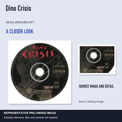 Representative pre-owned Dino Crisis (Sega Dreamcast), full image with detail inset.