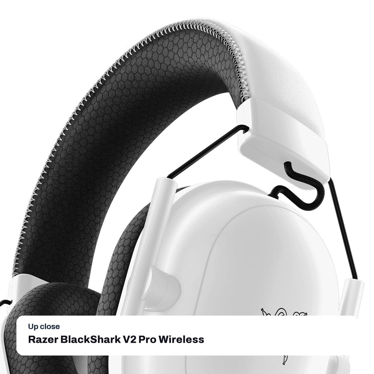 Razer BlackShark V2 Pro Wireless Esports Gaming Headset (2023) - White, close-up detail
