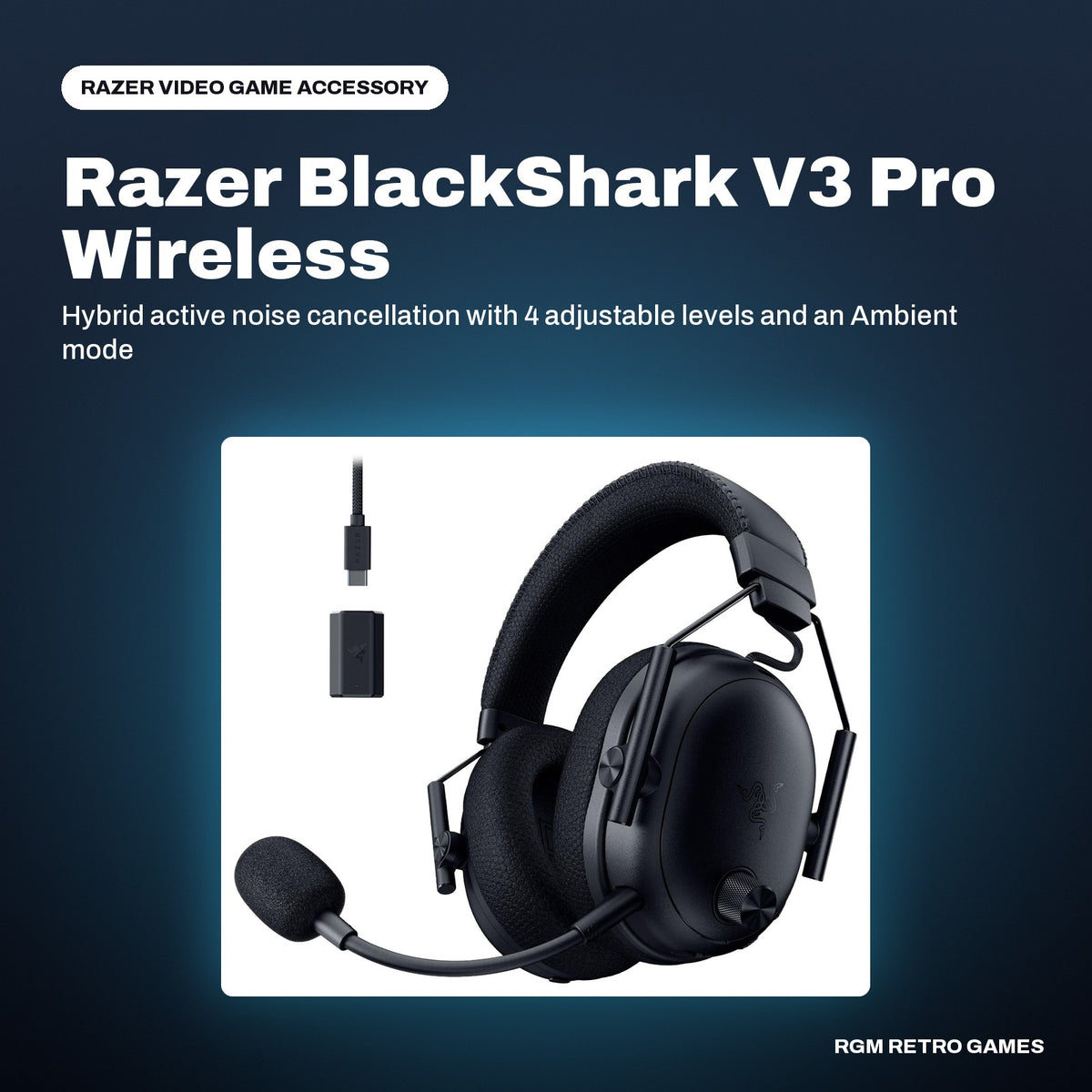 Razer BlackShark V3 Pro Wireless ANC Esports Gaming Headset for PC - Black in a Razer color scene