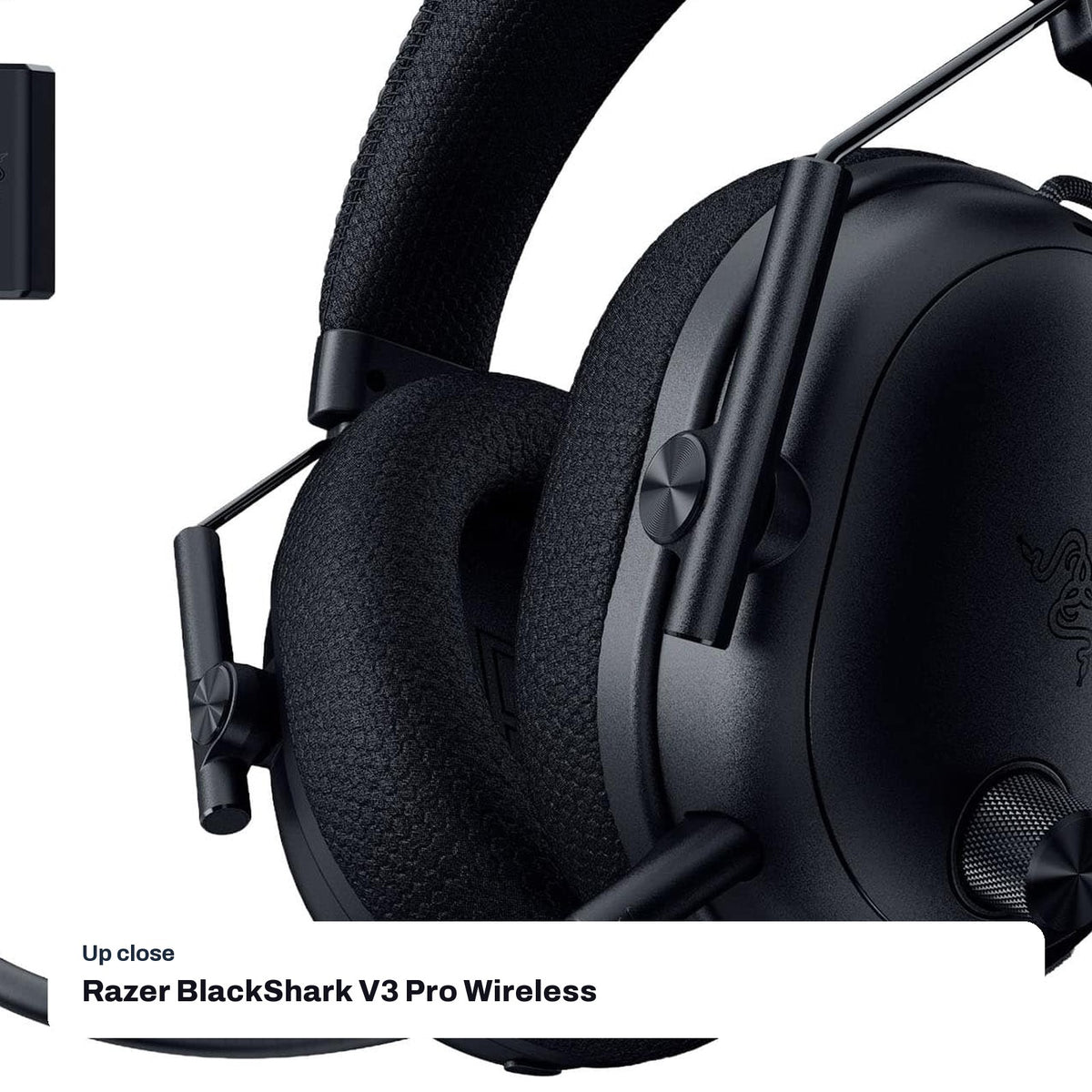 Razer BlackShark V3 Pro Wireless ANC Esports Gaming Headset for PC - Black, close-up detail
