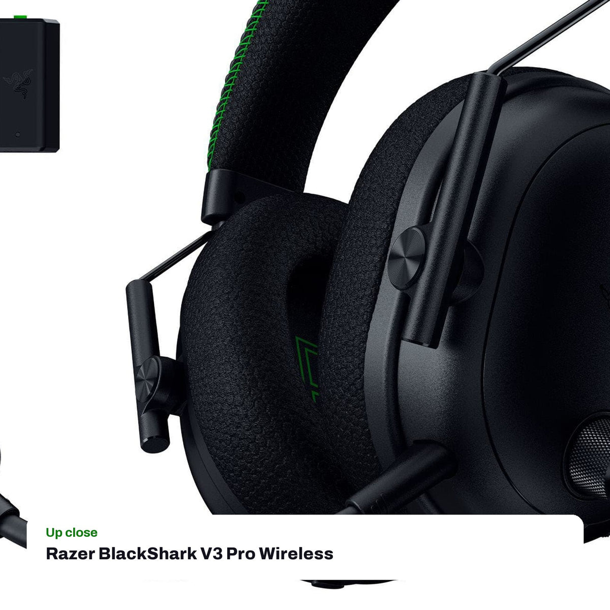 Razer BlackShark V3 Pro Wireless ANC Esports Gaming Headset for Xbox - Black, close-up detail
