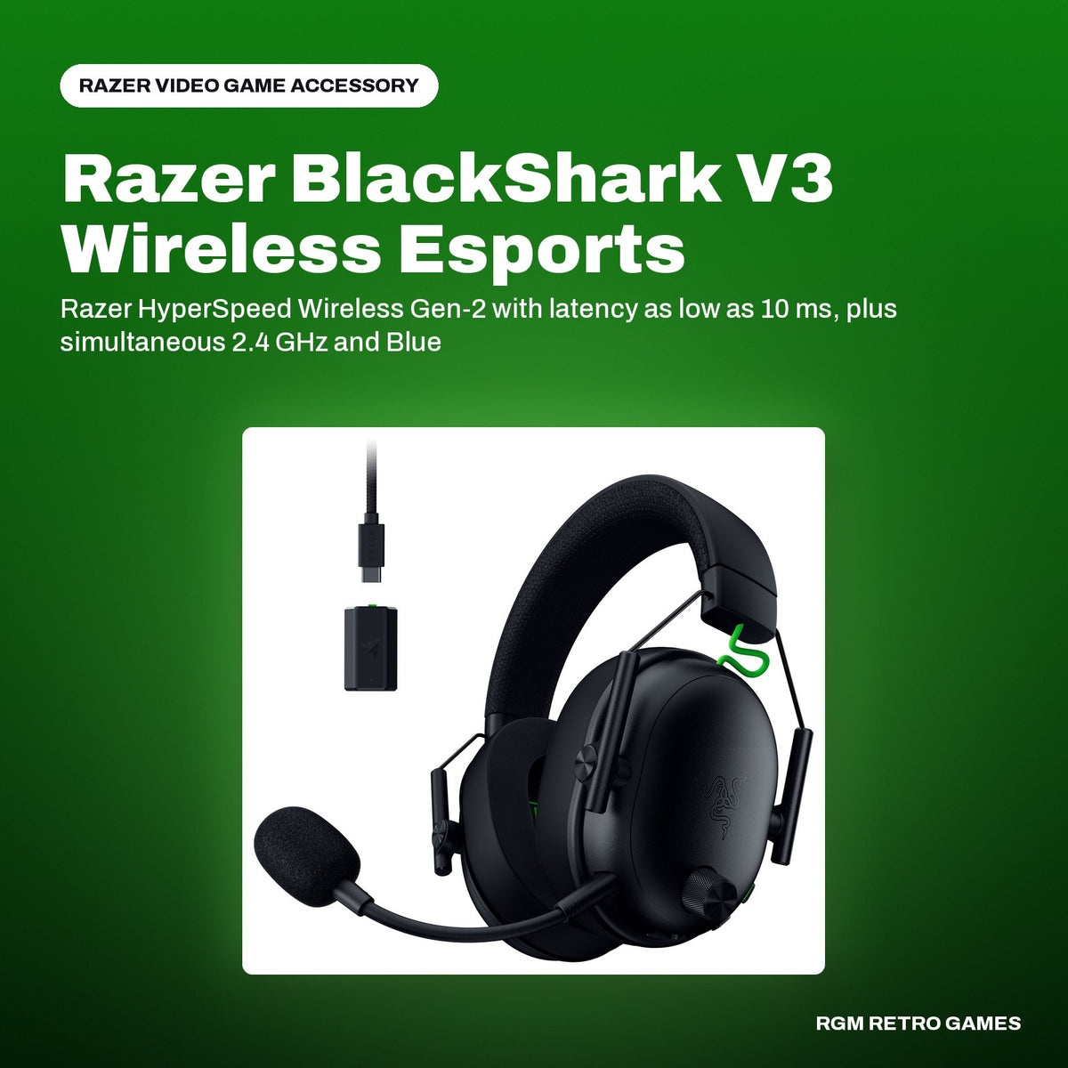 Razer BlackShark V3 Wireless Esports Gaming Headset for Xbox - Black in a Razer color scene