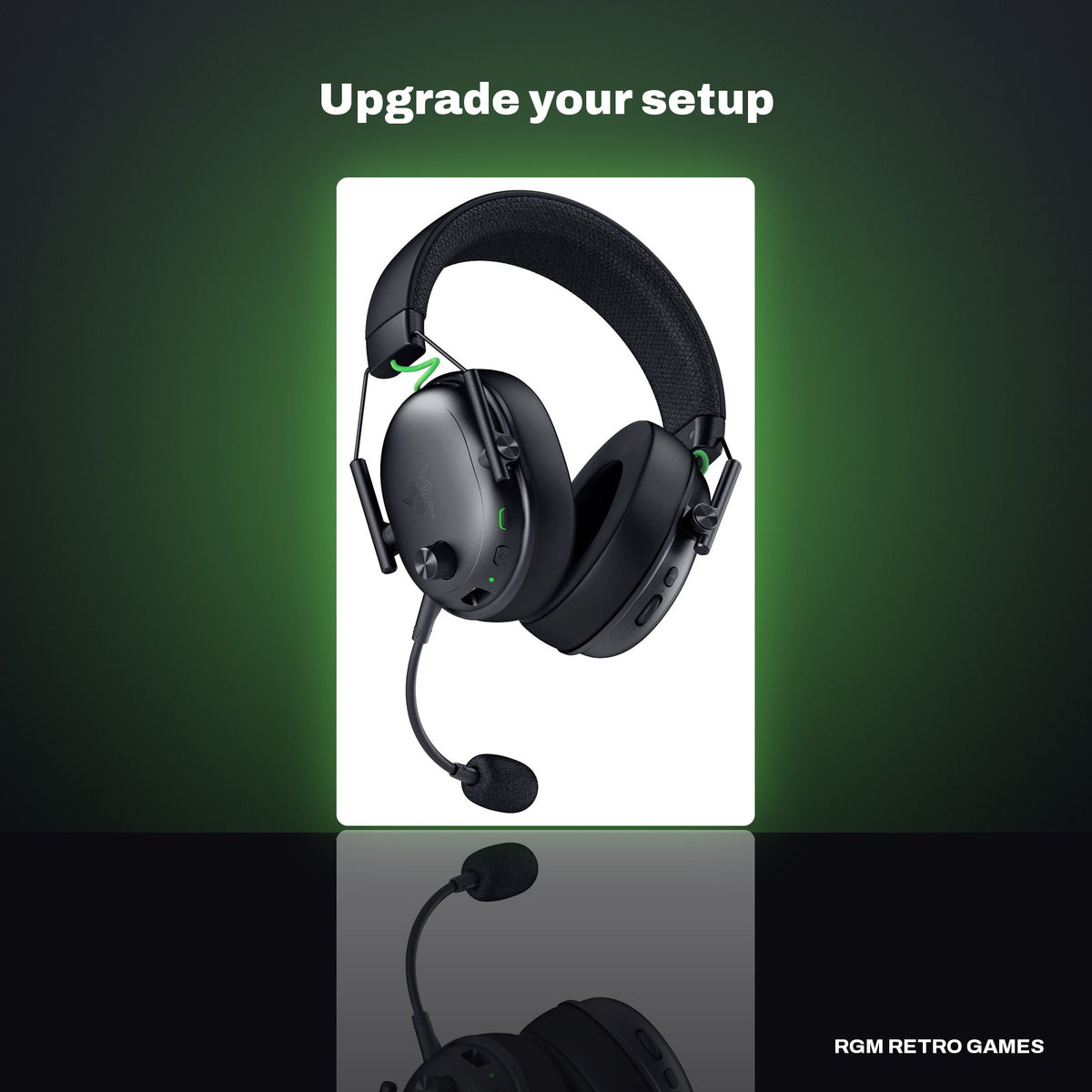 Razer BlackShark V3 Wireless Esports Gaming Headset for Xbox - Black in a dark studio setting