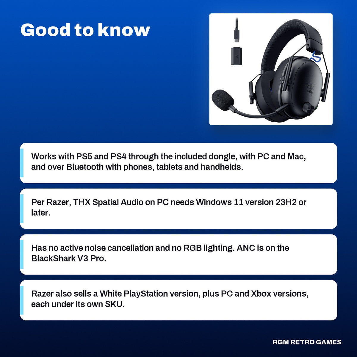 Razer BlackShark V3 Wireless Esports Headset for PlayStation - Black, good to know before you buy