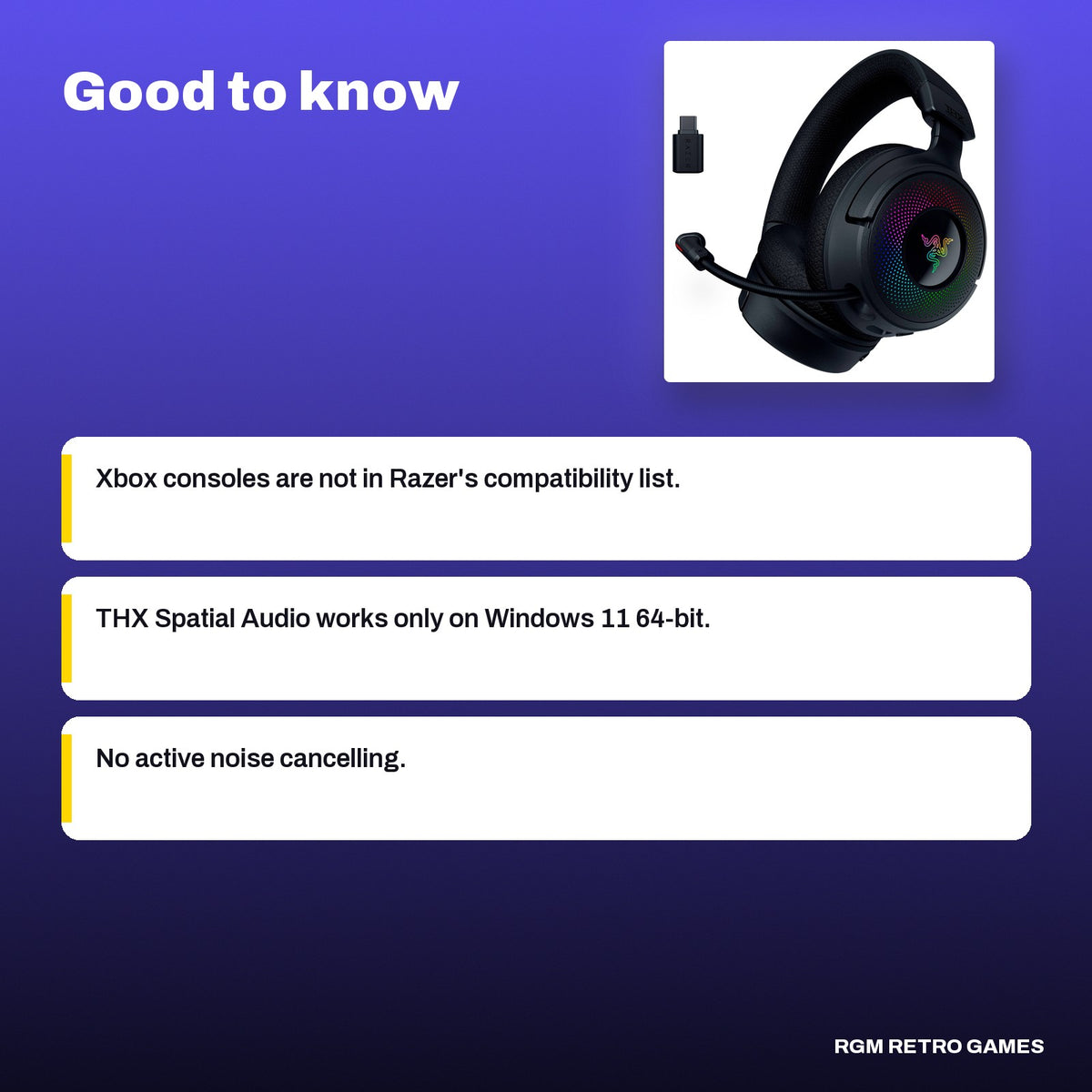 Razer Kraken V4 Wireless Gaming Headset (Black, RZ04-05170100-R3U1), good to know before you buy