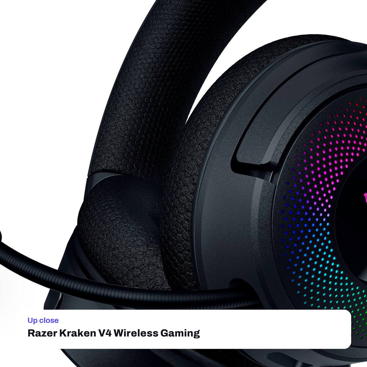 Razer Kraken V4 Wireless Gaming Headset (Black, RZ04-05170100-R3U1), close-up detail