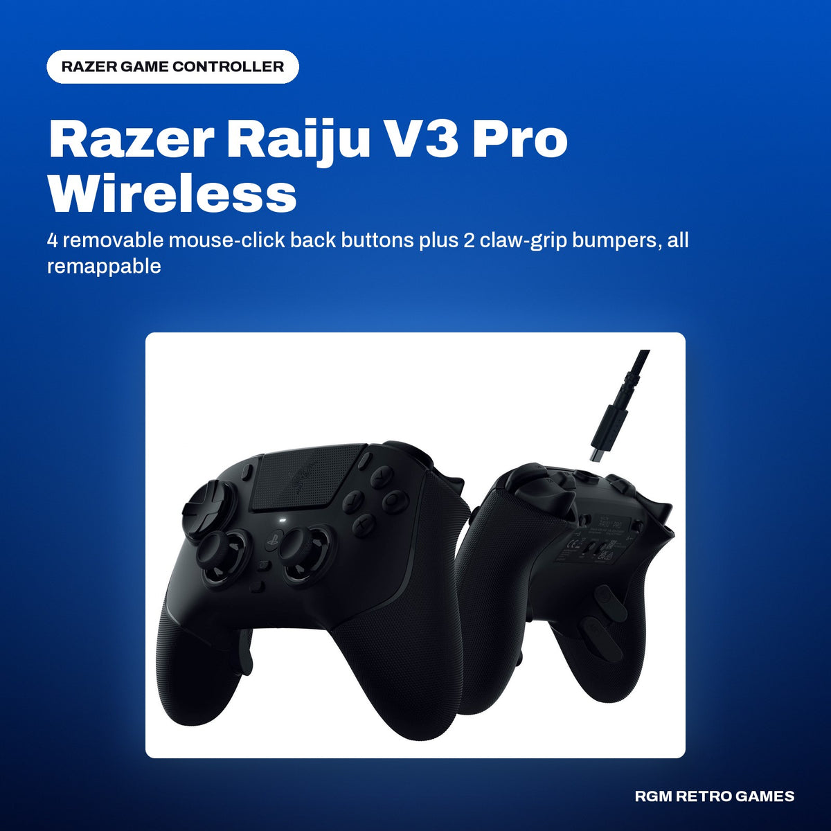 Razer Raiju V3 Pro Wireless Esports Controller for PS5 and PC (Black) in a Razer color scene