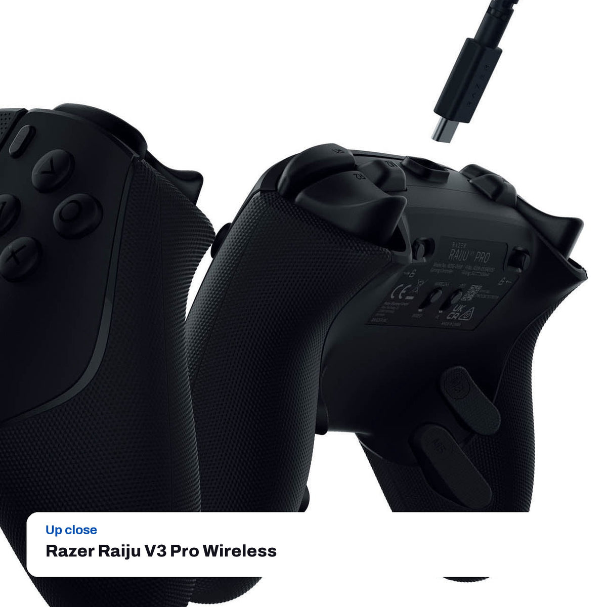 Razer Raiju V3 Pro Wireless Esports Controller for PS5 and PC (Black), close-up detail