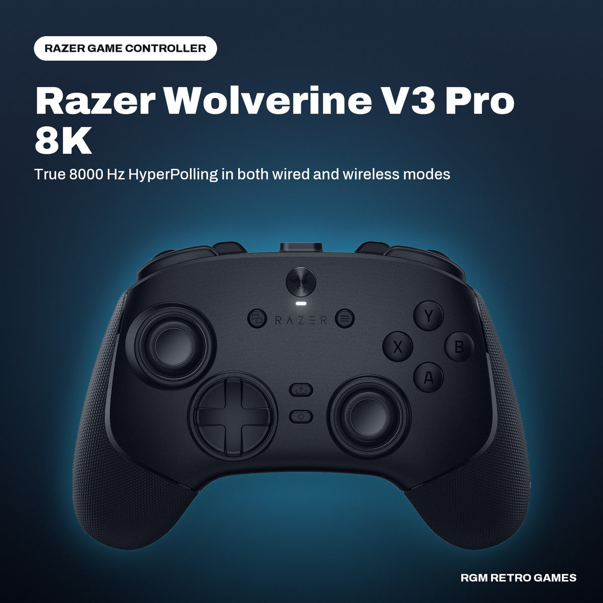 Razer Wolverine V3 Pro 8K PC Wireless Esports Controller - Black in a Razer color scene