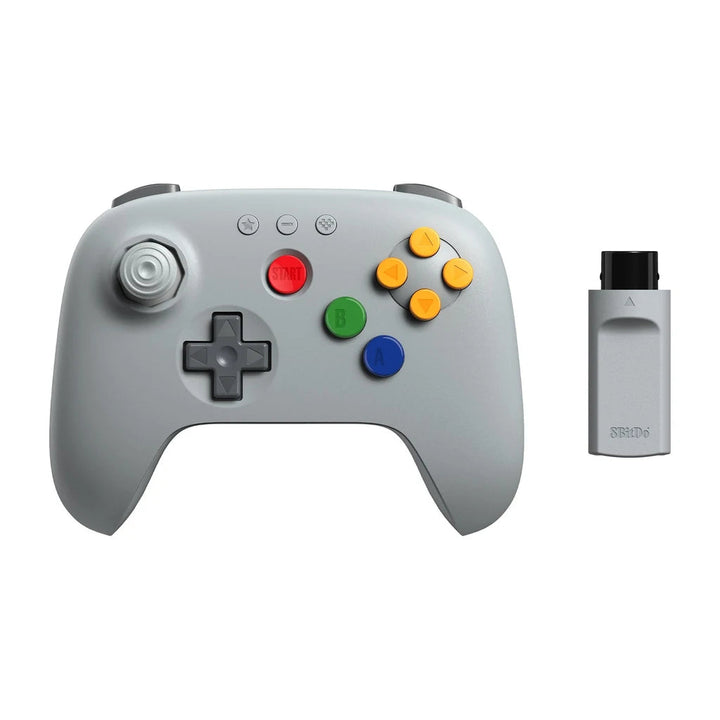 8BitDo 64 2.4G Wireless Controller - Classic Grey product view on a white background