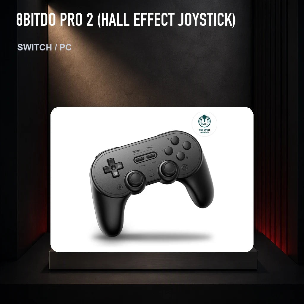8BitDo Pro 2 (Hall Effect Joystick) on a collector display plinth