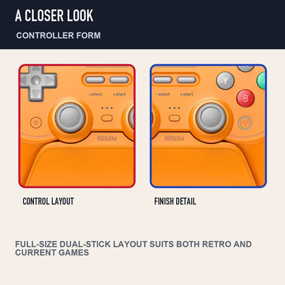 Two close detail views of 8BitDo Pro 3 Bluetooth Gamepad
