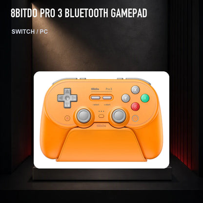 8BitDo Pro 3 Bluetooth Gamepad on a collector display plinth