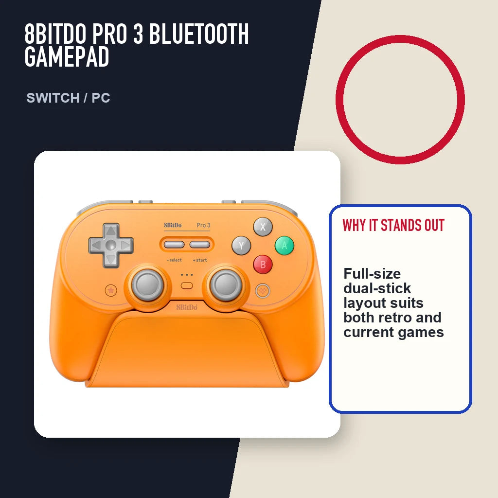8BitDo Pro 3 Bluetooth Gamepad editorial feature layout