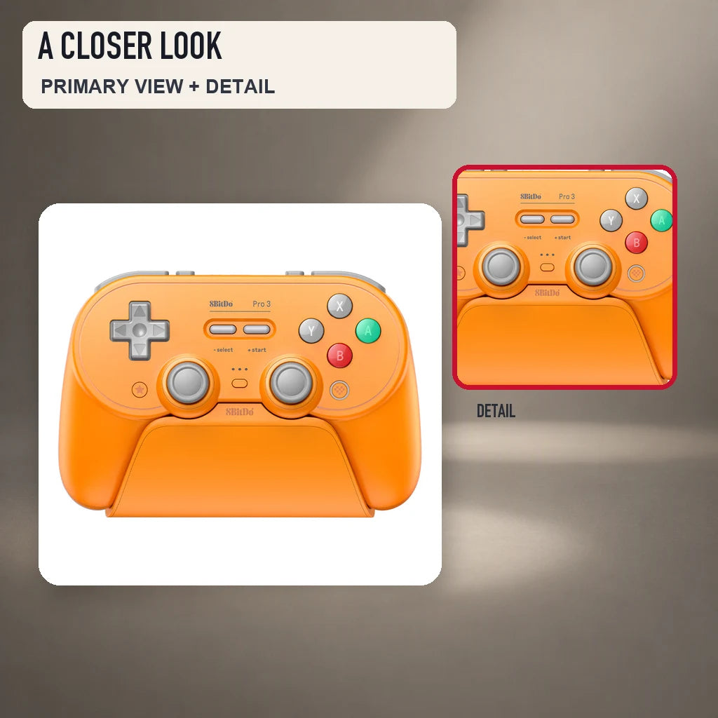 Primary and close detail views of 8BitDo Pro 3 Bluetooth Gamepad