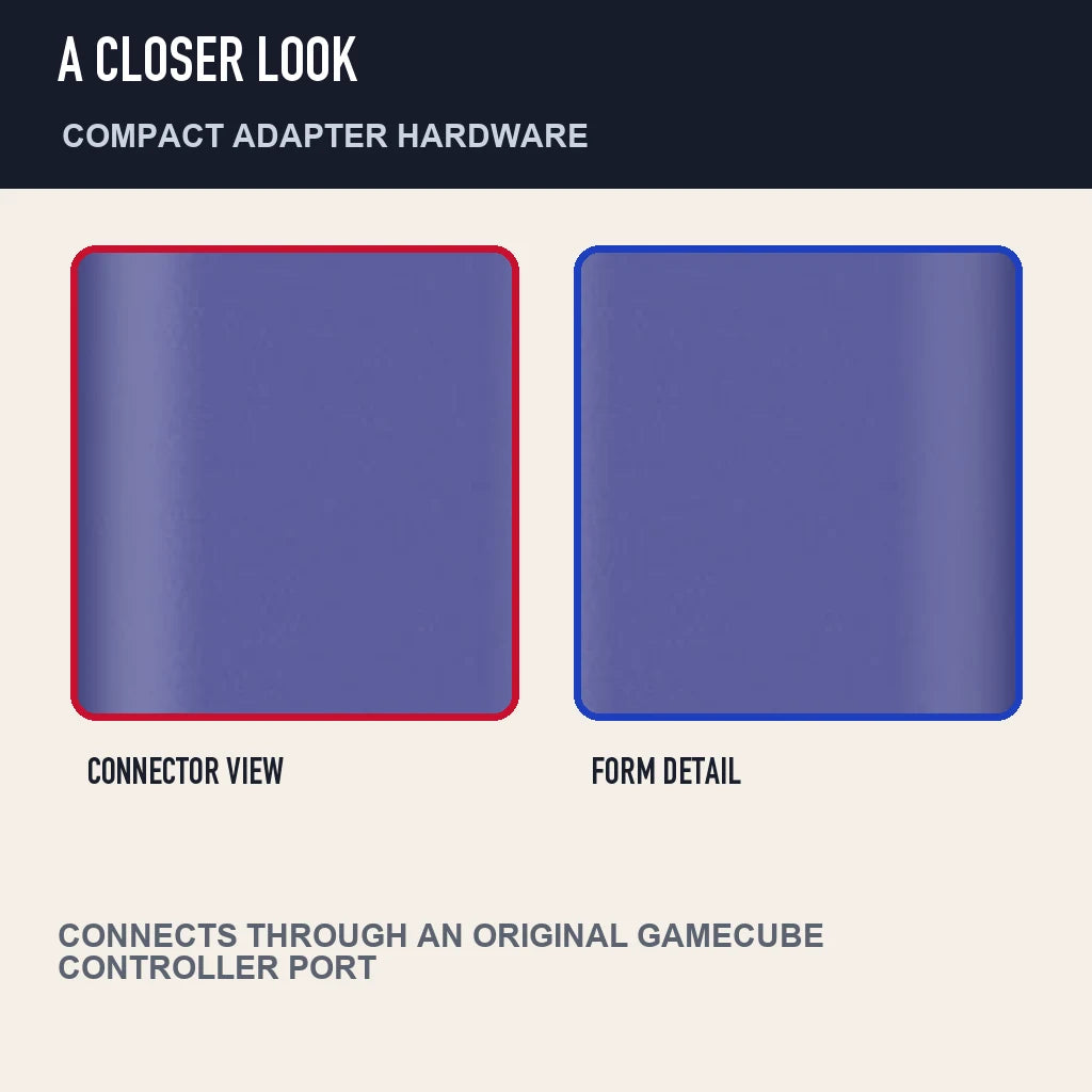 Two close detail views of 8BitDo Retro Receiver for NGC