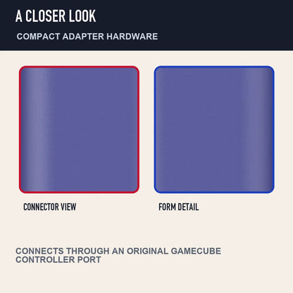 Two close detail views of 8BitDo Retro Receiver for NGC