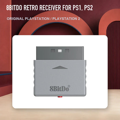 8BitDo Retro Receiver for PS1, PS2 in an RGM retro studio display