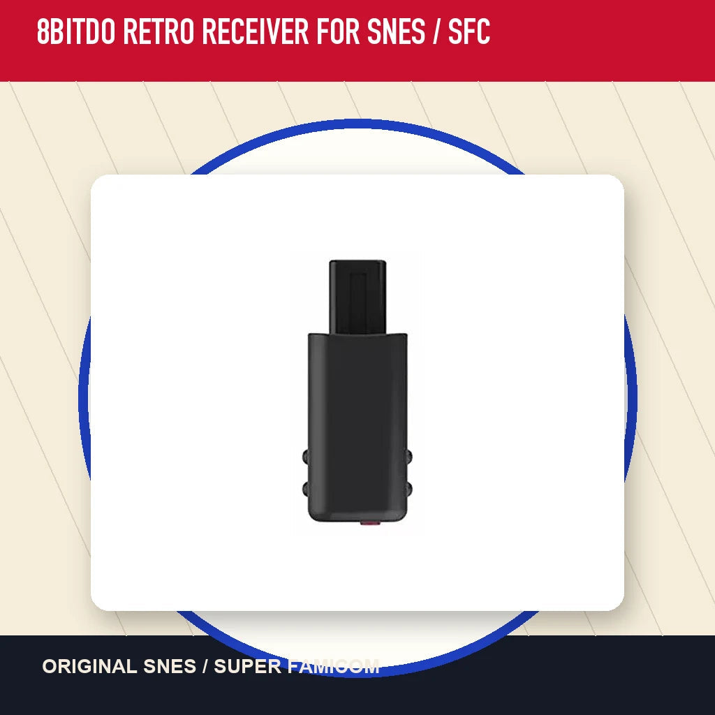 8BitDo Retro Receiver for SNES / SFC in a minimal catalog layout