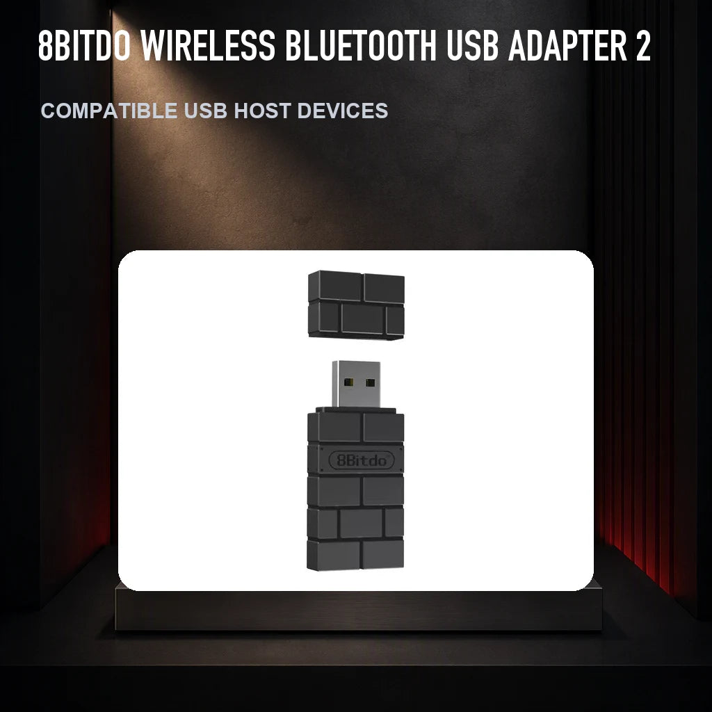 8BitDo Wireless Bluetooth USB Adapter 2 on a collector display plinth