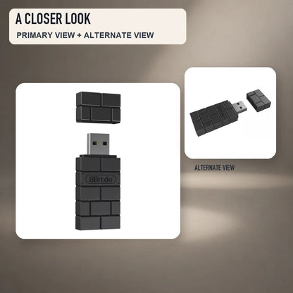 Primary and close detail views of 8BitDo Wireless Bluetooth USB Adapter 2