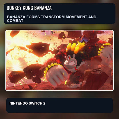 Donkey Kong Bananza scene illustrating bananza forms transform movement and combat