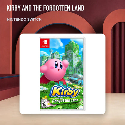 Kirby and the Forgotten Land physical game cover in an RGM retro display setting