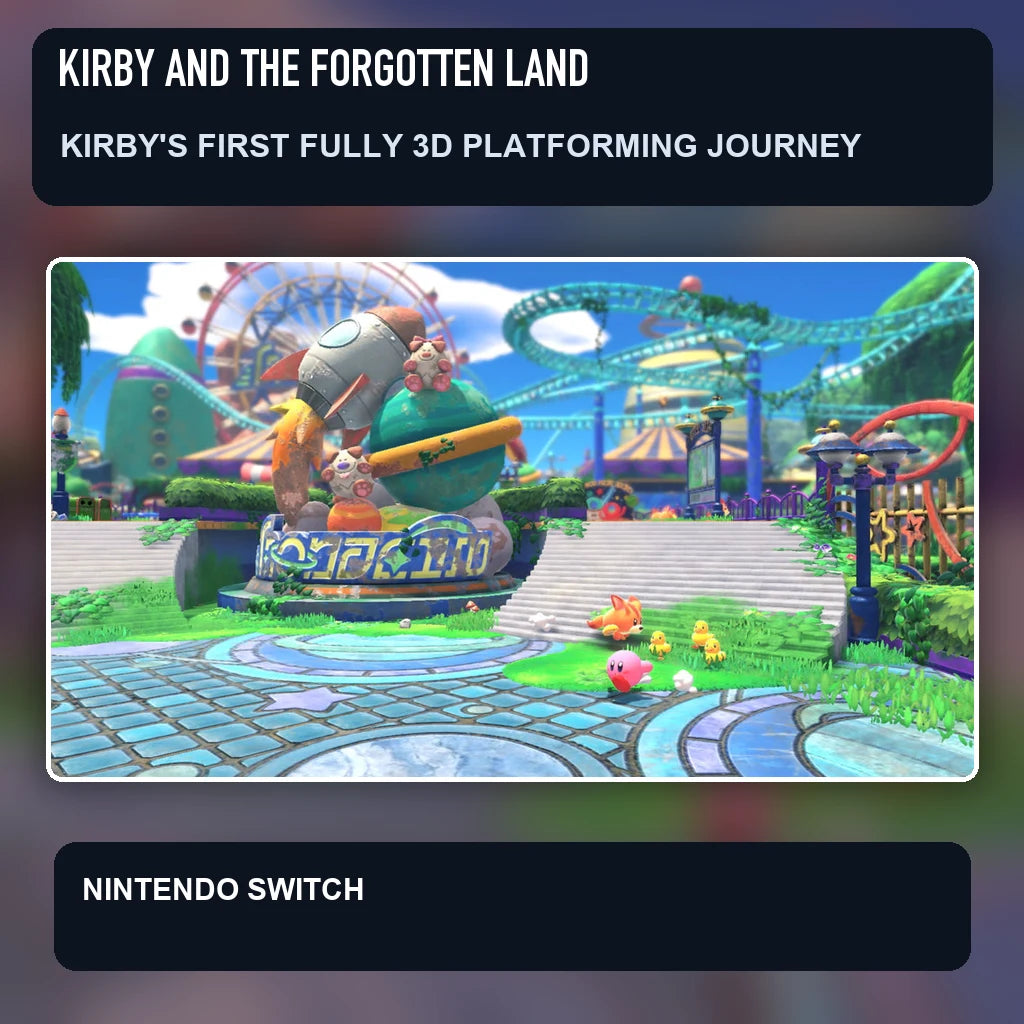 Kirby and the Forgotten Land scene illustrating kirby's first fully 3d platforming journey