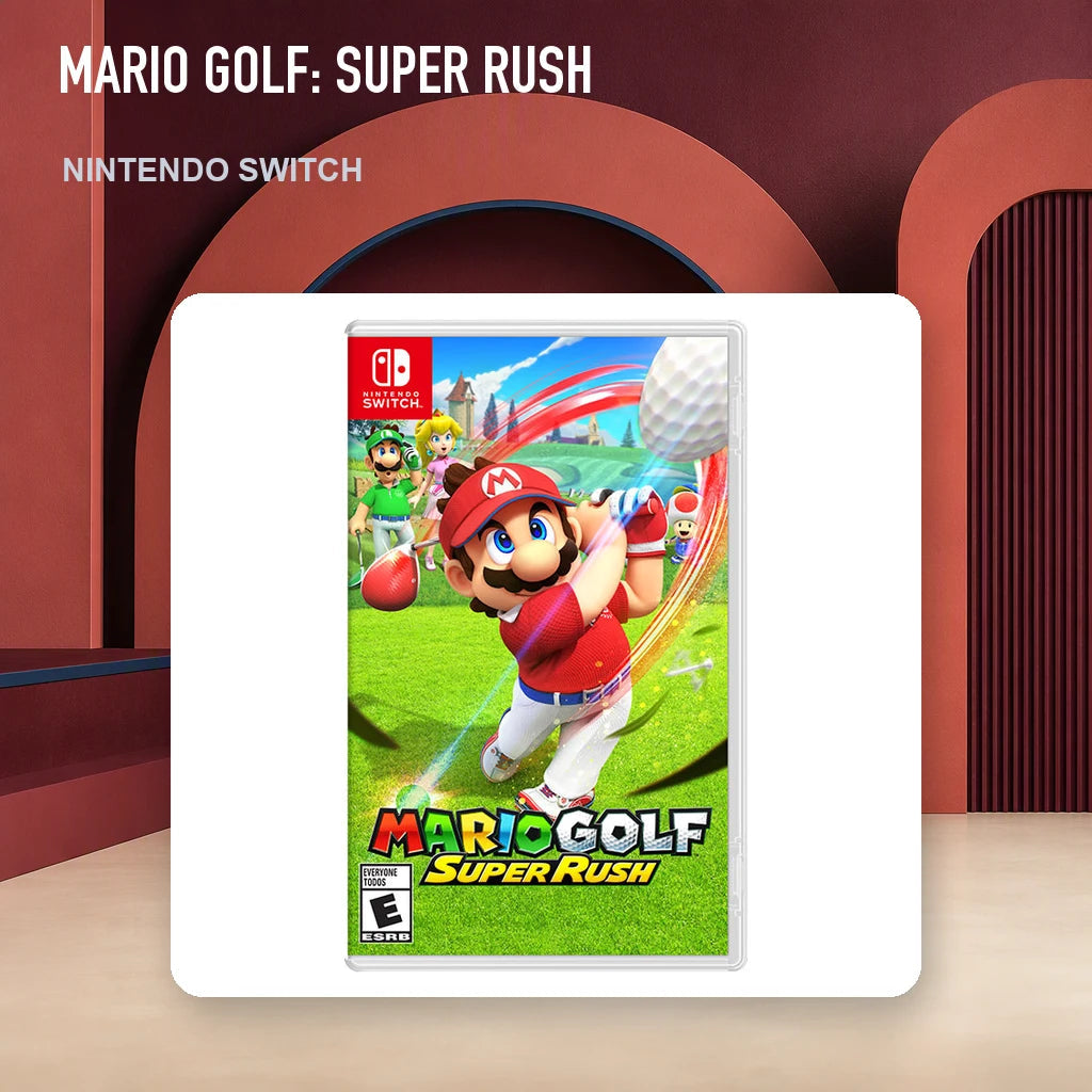 Mario Golf: Super Rush physical game cover in an RGM retro display setting