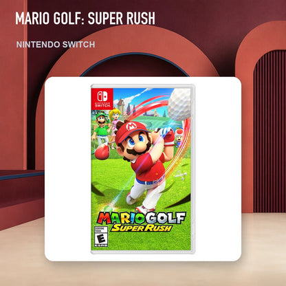 Mario Golf: Super Rush physical game cover in an RGM retro display setting