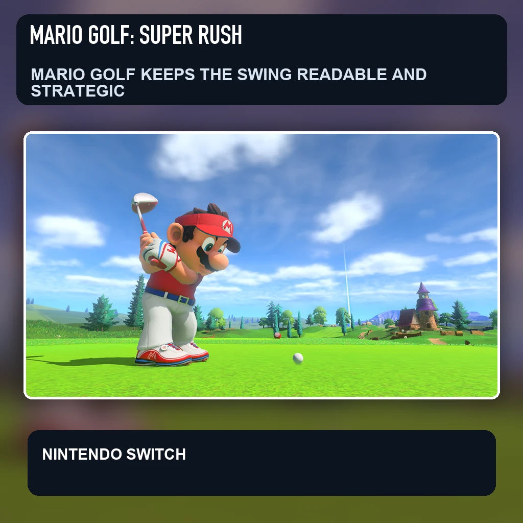 Mario Golf: Super Rush scene illustrating mario golf keeps the swing readable and strategic