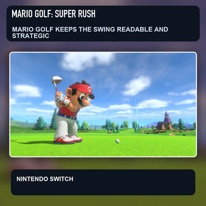 Mario Golf: Super Rush scene illustrating mario golf keeps the swing readable and strategic