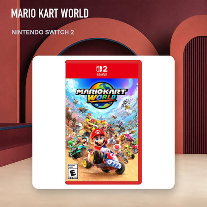 Mario Kart World physical game cover in an RGM retro display setting