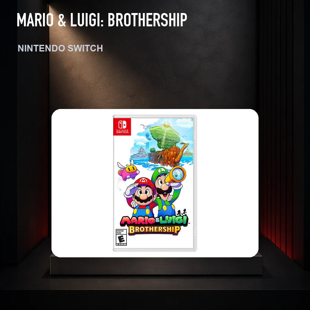 Mario & Luigi: Brothership physical game cover on a collector display plinth